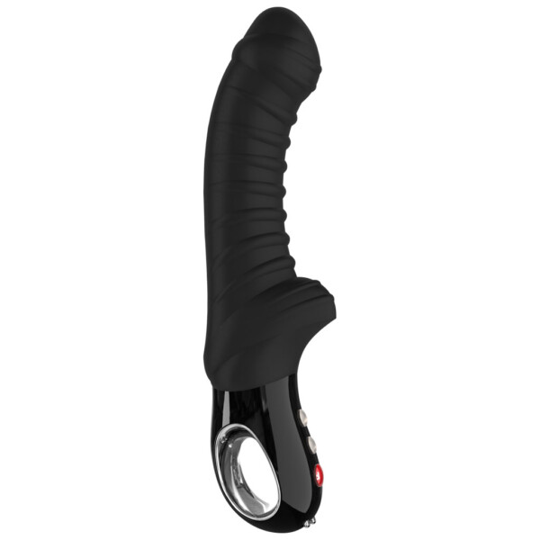 Tiger Geribbelde Rabbitvibrator Zwart